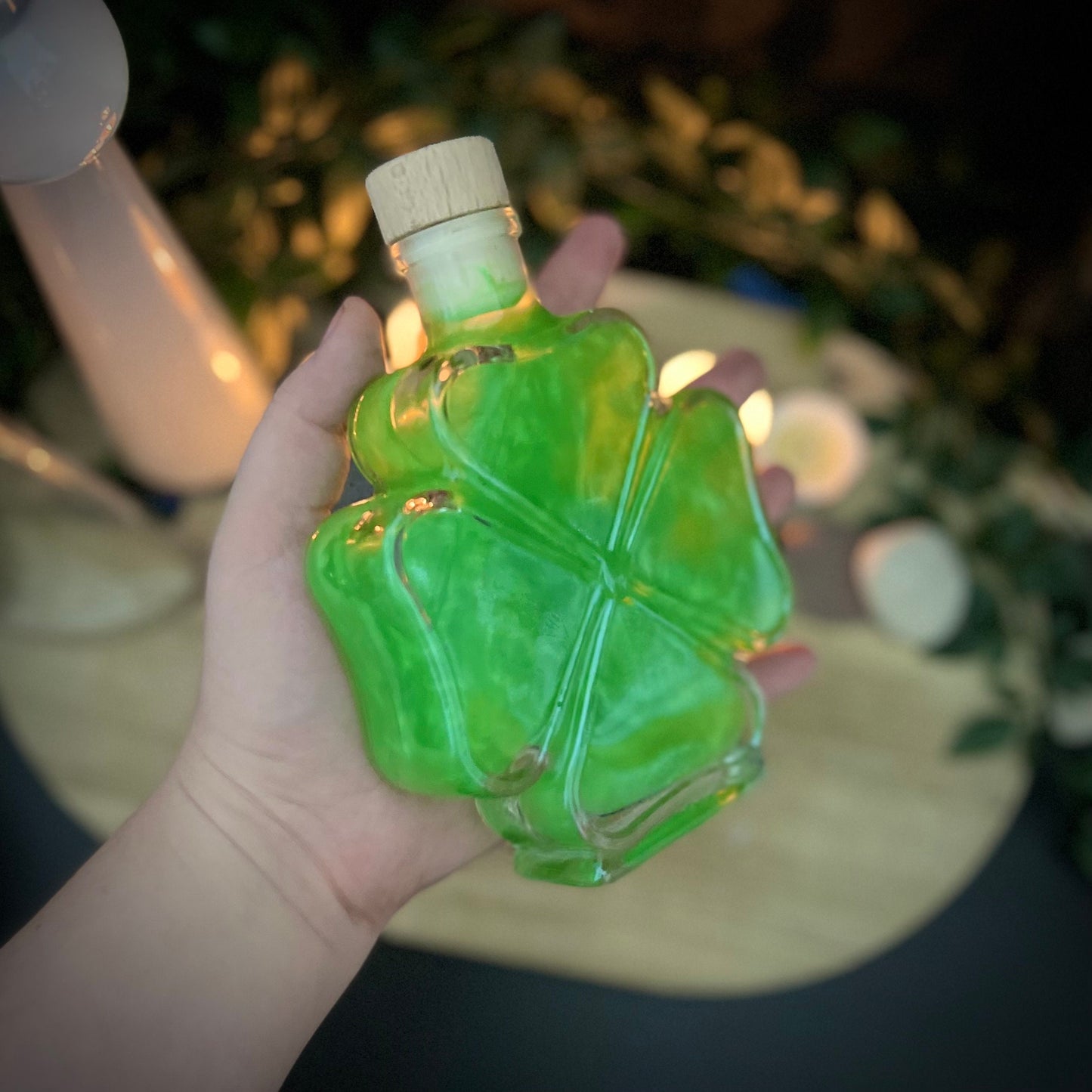 four leaf clover | Shamrock potion bottle