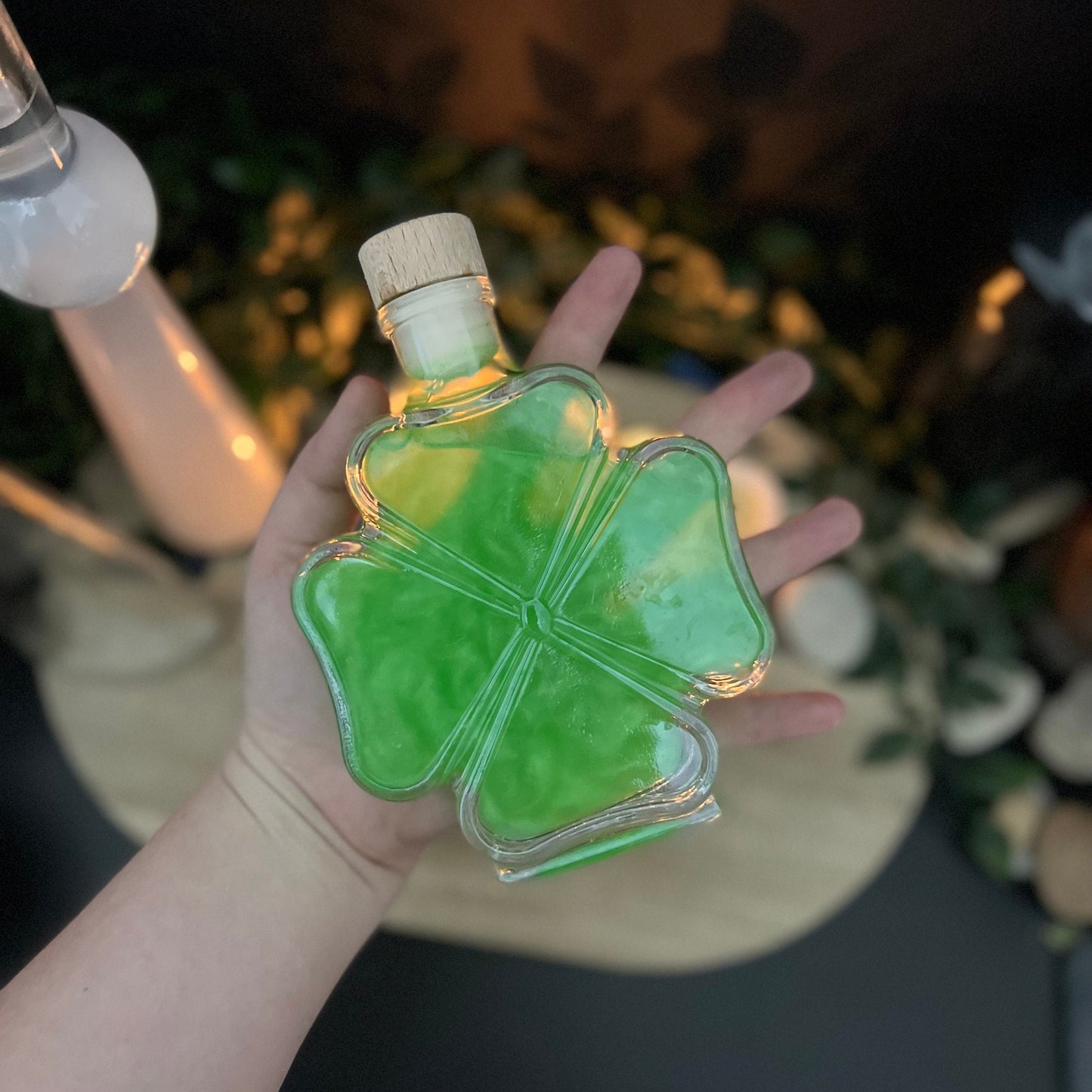 four leaf clover | Shamrock potion bottle